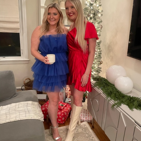 Blue tulle party dress - Picture 2 of 2